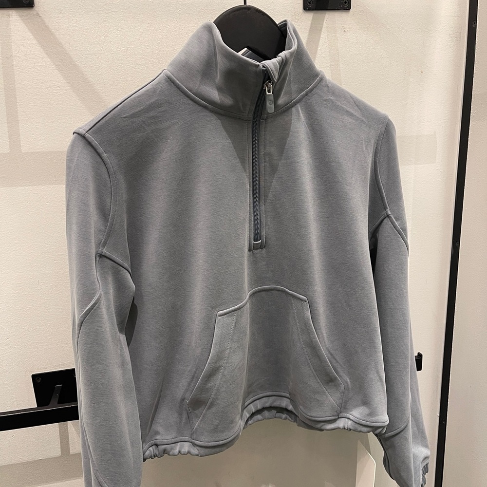 NWT Lululemon softstreme half zip belgian blue